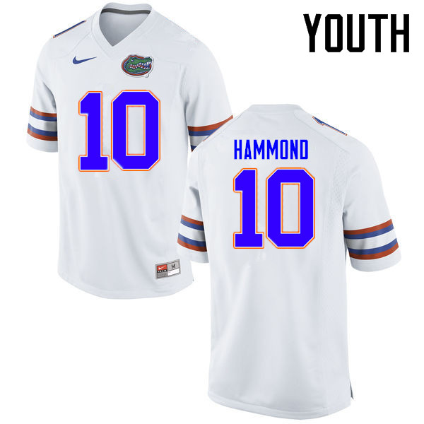 Youth Florida Gators #10 Josh Hammond College Football Jerseys Sale-White - Click Image to Close